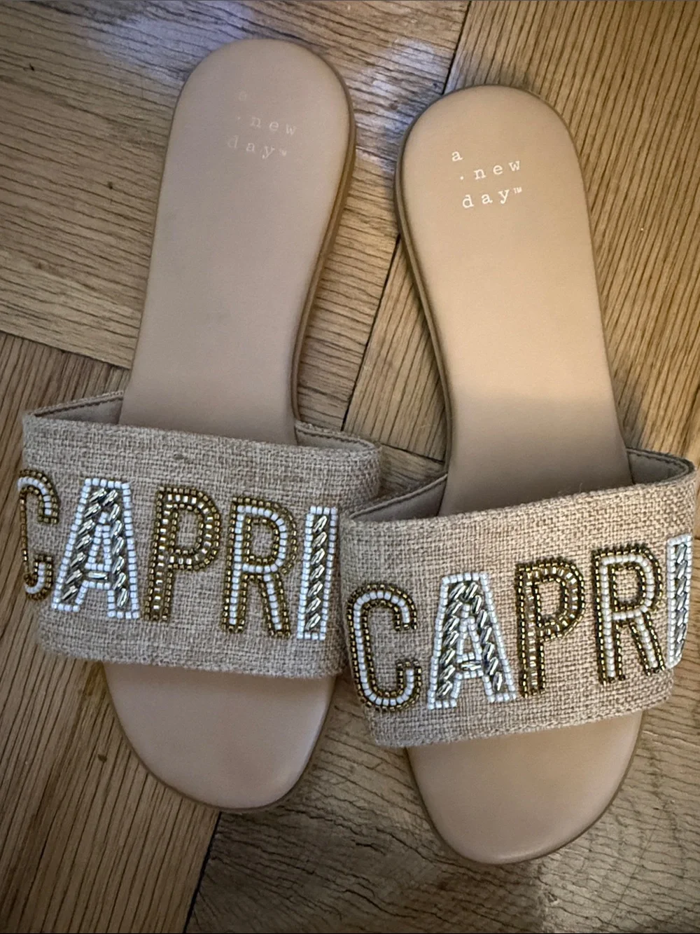 A New Day Beaded Slip On Sandals